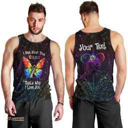 I See Your True Colors Personalised Men Tank Top Autism Awareness