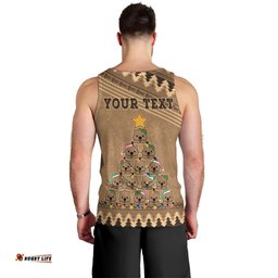 Personalised Wombat Christmas Tree Men Tank Top Australia Merry Xmas Simple Style