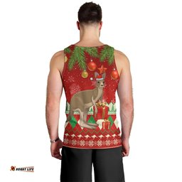 Australia Christmas Men Tank Top Aussie Kangaroo Santa Merry Xmas