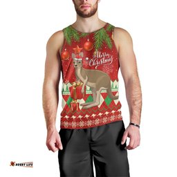 Australia Christmas Men Tank Top Aussie Kangaroo Santa Merry Xmas