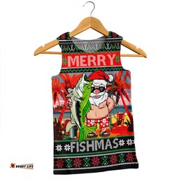 Amazing Aussie Australia Christmas Fishing Merrry Fishmas Angler Santa Claus Men Tank Top