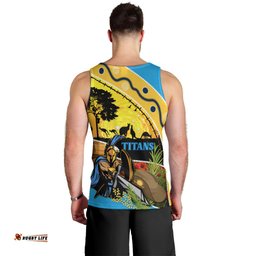 Titans Rugby ANZAC Day Men Tank Top GLD Mascot Rosemary Starry Night