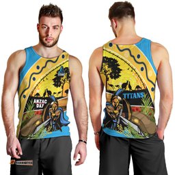 Titans Rugby ANZAC Day Men Tank Top GLD Mascot Rosemary Starry Night