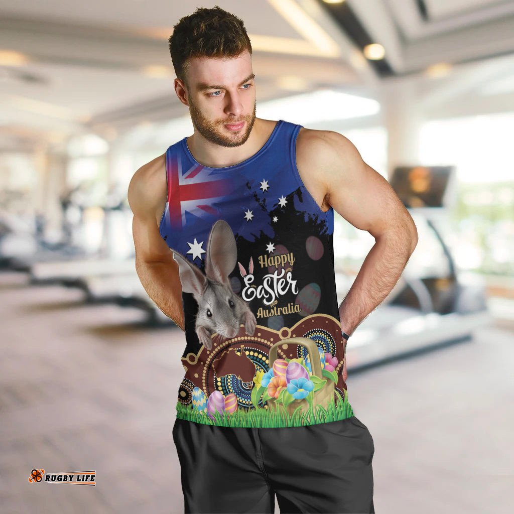 Personalised Australia Easter Day Men Tank Top Aussie Bilby Aboriginal Art