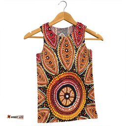 Amazing Aussie Australia Aboriginal Beautiful Dotted Leaves Aboriginal Art Background Men Tank Top