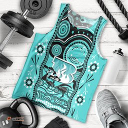 Custom Brisbane Heat Cricket Men Tank Top Happy Australia Day Aboriginal Art