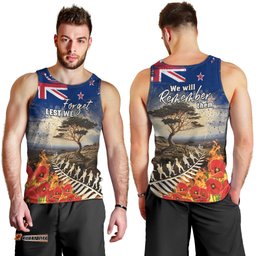 New Zealand ANZAC Day Men Tank Top The Lonesome Pine With Soldier Fern