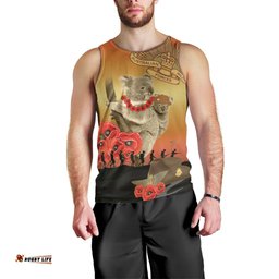 Australia Koala Soldier Style Men Tank Top Last Post Lest We Forget
