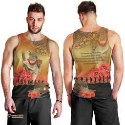 Australia Koala Soldier Style Men Tank Top Last Post Lest We Forget