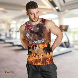 Personalised Save Wildlife Australia Men Tank Top Bushfire Awareness