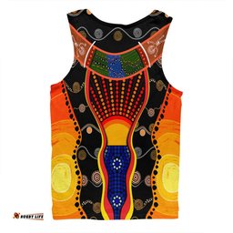 Amazing Aussie Australia Aboriginal Custom Indigenous Dot With Boomerang Inspired Men Tank Top