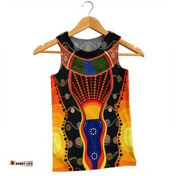 Amazing Aussie Australia Aboriginal Custom Indigenous Dot With Boomerang Inspired Men Tank Top