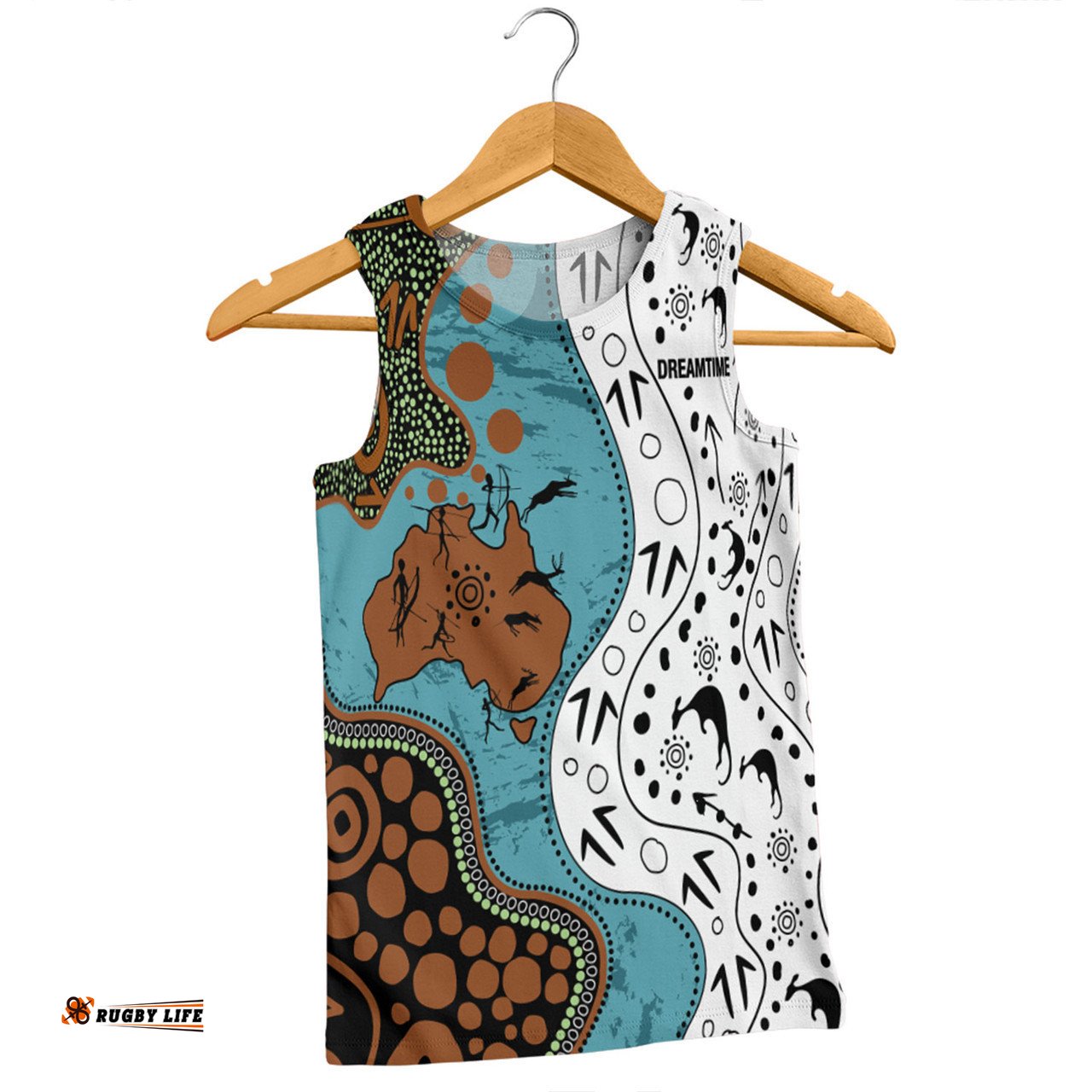 Amazing Aussie Australia Aboriginal Custom Aussie Indigenous Hunting Season With Kangaroo Dot Art Men Tank Top
