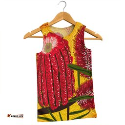 Amazing Aussie Australia Aboriginal Aboriginal Dot Art Of Australian Native Banksia Flower Men Tank Top