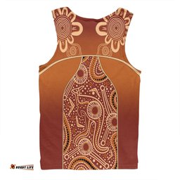 Amazing Aussie Australia Aboriginal Custom Brown Kangaroo In Aboriginal Dot Art Men Tank Top