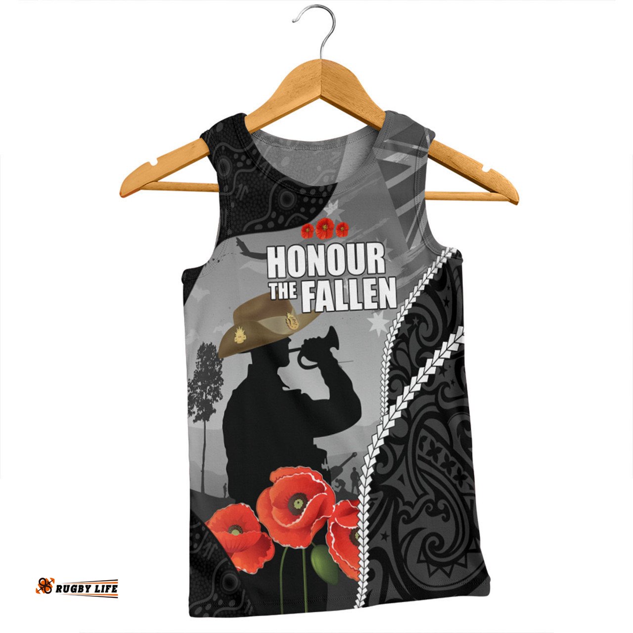 Amazing Aussie Australia Anzac Day Custom Australia And New Zealand Warriors Honour The Fallen Lest We Forget Men Tank Top