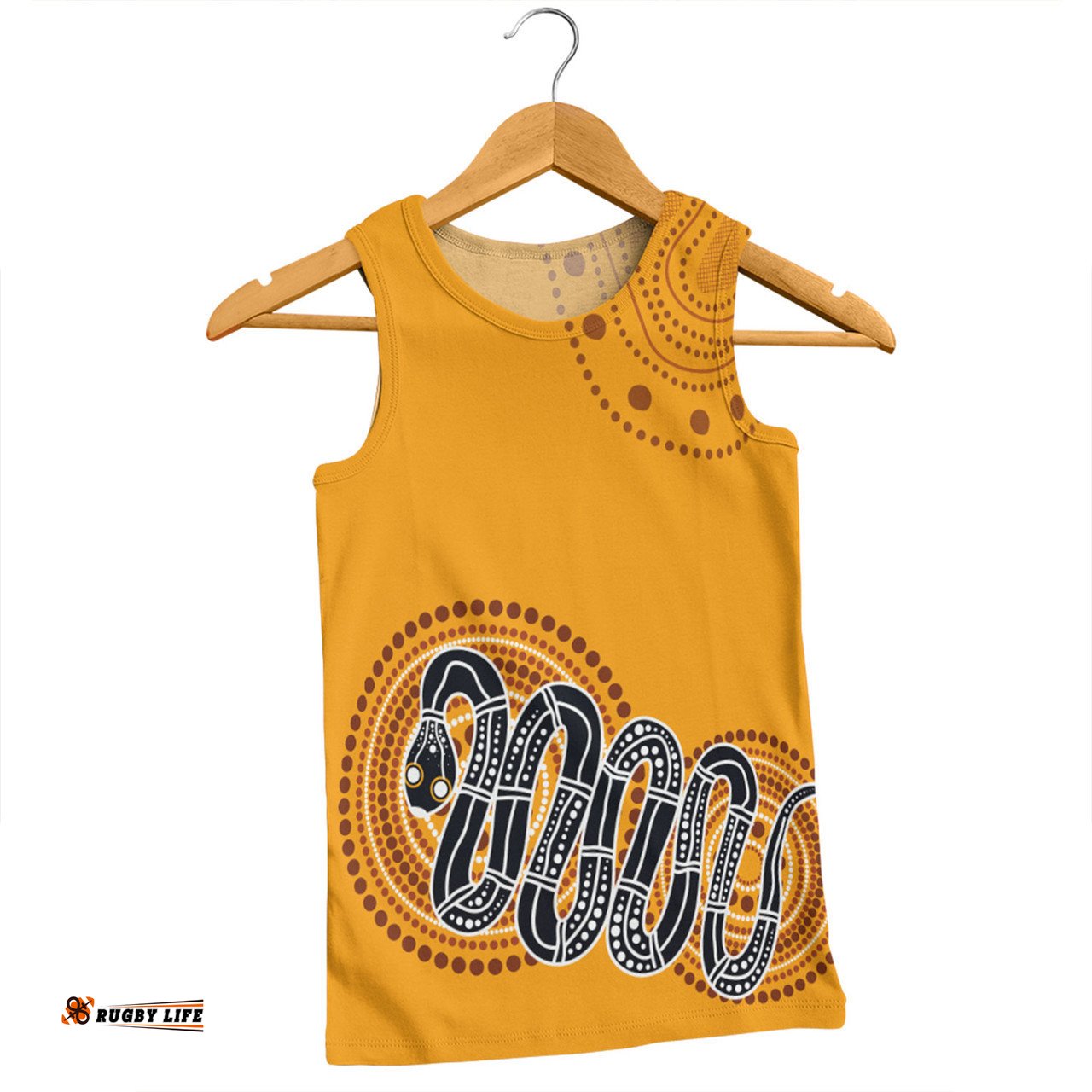 Amazing Aussie Australia Aboriginal Custom Orange Rainbow Serpent Dreaming Inspired Men Tank Top