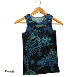 Amazing Aussie Australia Fishing Custom Fish Reaper Fish Skeleton Blue Men Tank Top