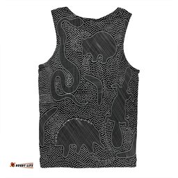Amazing Aussie Australia Dot Painting Inspired Aboriginal Aboriginal Dot Grey Art With Animals Men Tank Top