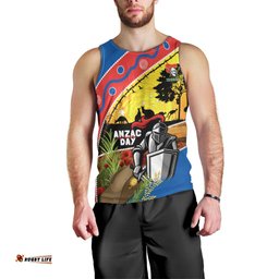 Knights Rugby ANZAC Day Men Tank Top Novocastrians Mascot Rosemary Starry Night