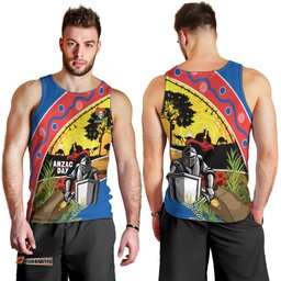Knights Rugby ANZAC Day Men Tank Top Novocastrians Mascot Rosemary Starry Night