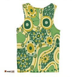 Amazing Aussie Australia Aboriginal Yellow Aboriginal Dot Art Inspired Men Tank Top