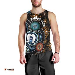 NAIDOC Week 2024 Aussie Aboriginal Men Tank Top Sparks of Fire