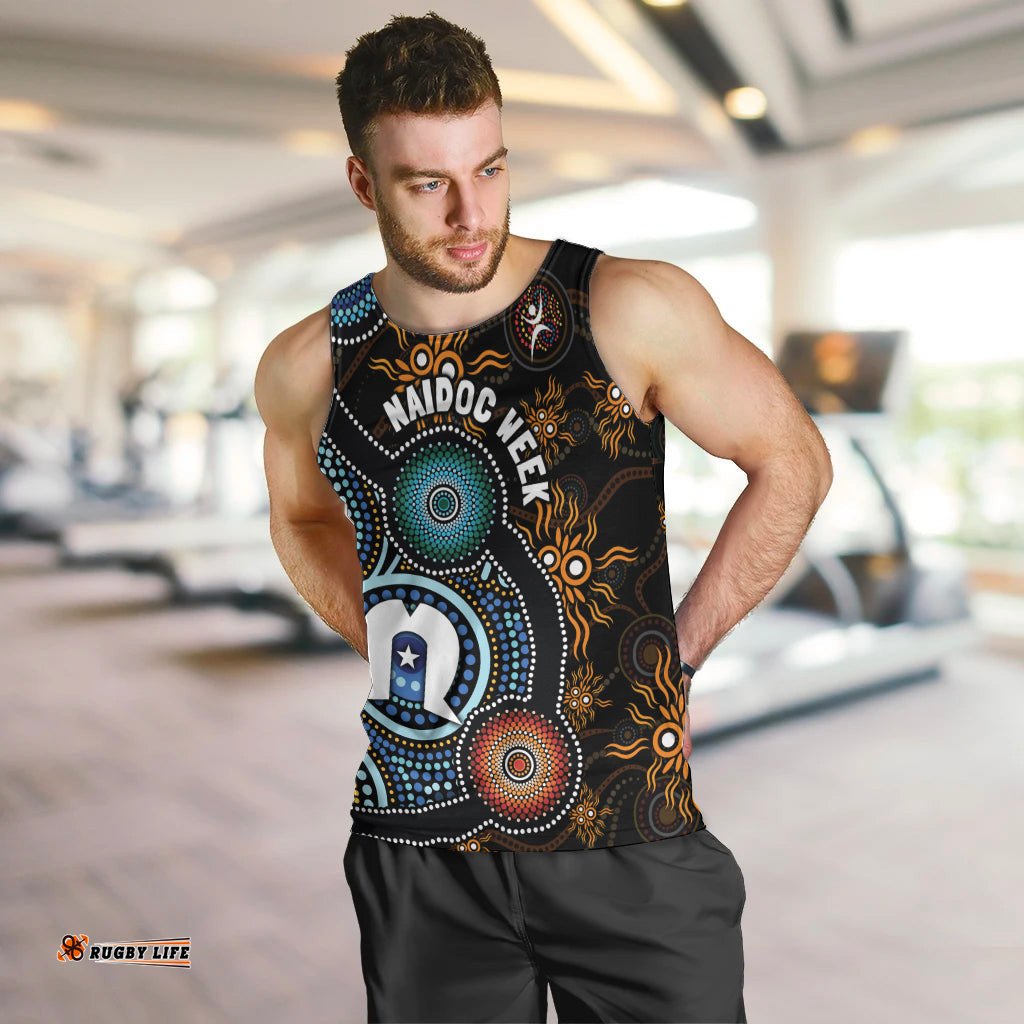 NAIDOC Week 2024 Aussie Aboriginal Men Tank Top Sparks of Fire