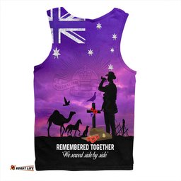 Amazing Aussie Australia Anzac Day Anzac Day We Served Side By Side Men Tank Top