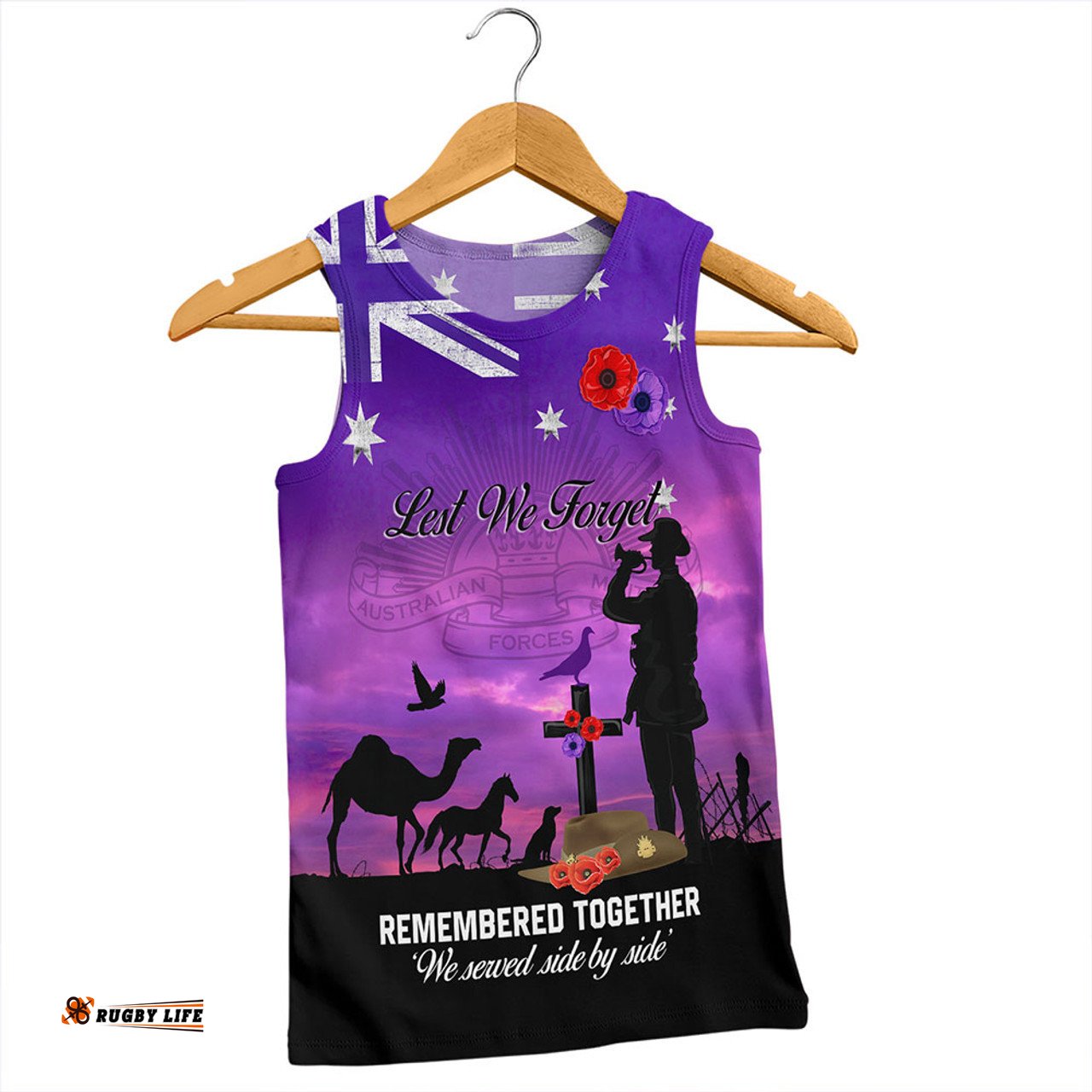 Amazing Aussie Australia Anzac Day Anzac Day We Served Side By Side Men Tank Top