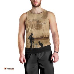 Australia ANZAC Day Men Tank Top HMAS Sydney I Chatham-Class Light Cruiser