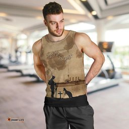 Australia ANZAC Day Men Tank Top HMAS Sydney I Chatham-Class Light Cruiser