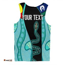 Amazing Aussie Australia Aboriginal Custom Turquoise Indigenous Rainbow Serpent Inspired Men Tank Top