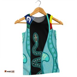 Amazing Aussie Australia Aboriginal Custom Turquoise Indigenous Rainbow Serpent Inspired Men Tank Top
