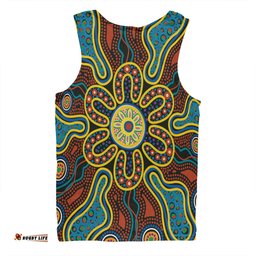 Amazing Aussie Australia Dot Painting Inspired Aboriginal Aboriginal Dot Art Color Inspired Men Tank Top
