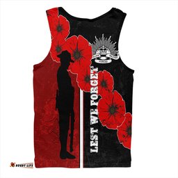 Amazing Aussie Australia Anzac Day Lest We Forget Remebrance Day (Black) Men Tank Top