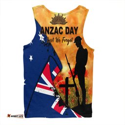 Amazing Aussie Australia Anzac Day Anzac Day Flag Let We Forget Men Tank Top