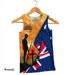 Amazing Aussie Australia Anzac Day Anzac Day Flag Let We Forget Men Tank Top