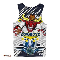 Amazing Aussie North Queensland Cowboys Indigenous Super Cows With Sea Turtle Scratch Style Men Tank Top