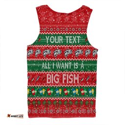 Amazing Aussie Australia Christmas Custom Merry Fishmas All I Want is a Big Fish Men Tank Top