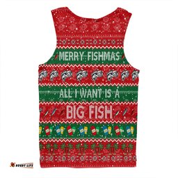 Amazing Aussie Australia Christmas Custom Merry Fishmas All I Want is a Big Fish Men Tank Top