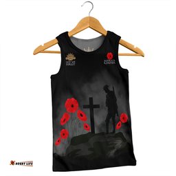 Amazing Aussie Australia Anzac Day Australia Remember Black Men Tank Top