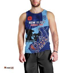Custom NSW Blues ANZAC Day Men Tank Top Australian Platypus Mix Camouflage