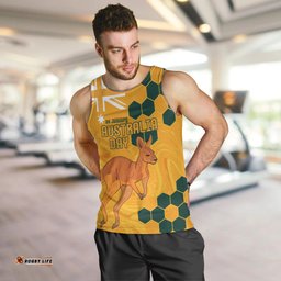 Custom Australia Day Soccer Socceroos Men Tank Top We Are One And Free