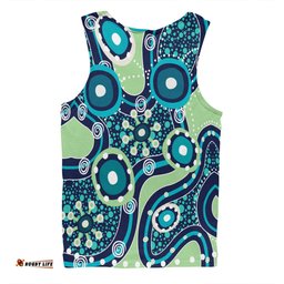 Amazing Aussie Australia Aboriginal Blue Aboriginal Dot Art Inspired Men Tank Top