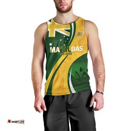 Matildas Soccer Men Tank Top 2024 Happy Australia Day Kangaroo Aussie Proud - National Color