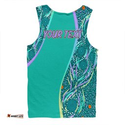 Amazing Aussie Australia Aboriginal Custom Turquoise Dot Dreamtime Men Tank Top