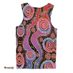 Amazing Aussie Australia Aboriginal Aboriginal Background Featuring Dot Design Men Tank Top