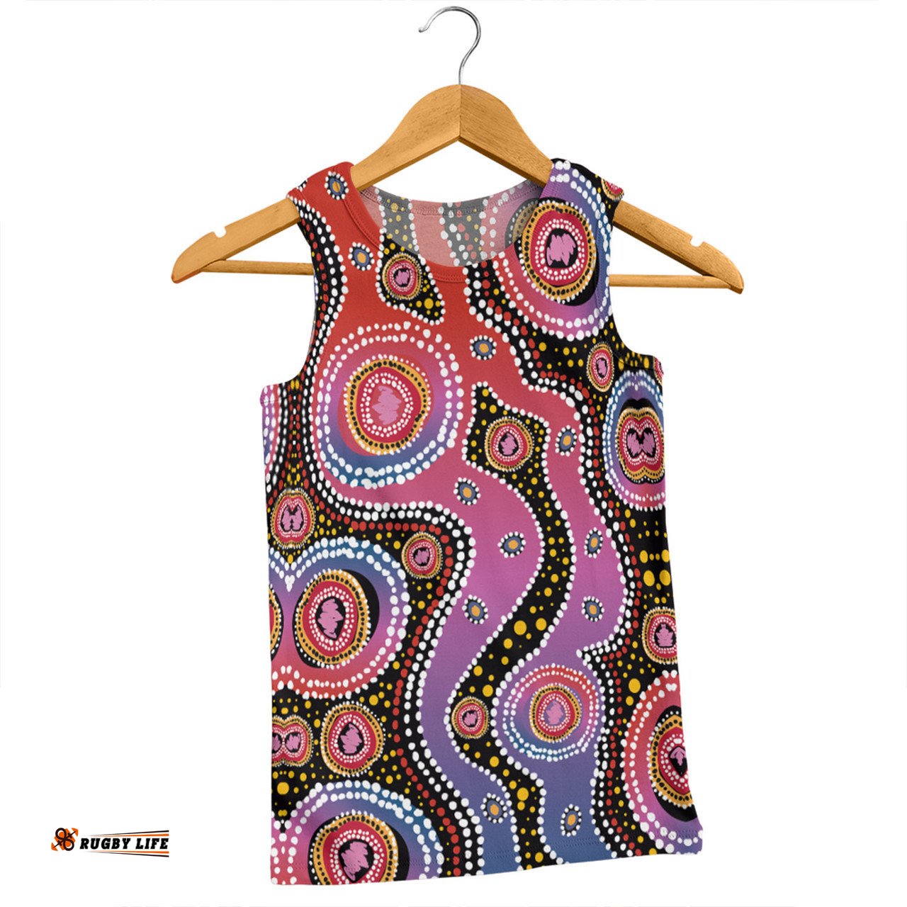 Amazing Aussie Australia Aboriginal Aboriginal Background Featuring Dot Design Men Tank Top