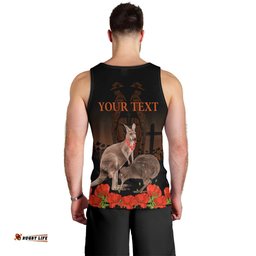 Kangaroo and Kiwi Bird ANZAC Day Custom Men Tank Top Soldier Style